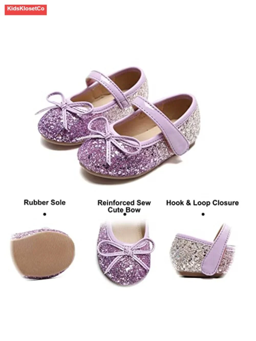 Toddler Girls Ballet Flats Party Shoes Wedding Dress Shoes Non-Slip Lightweight